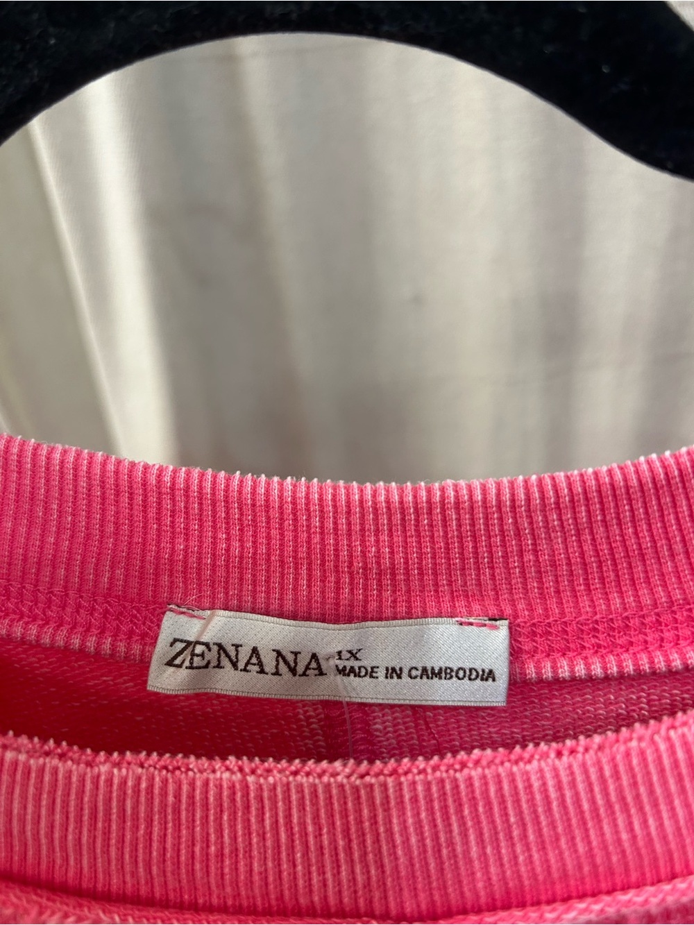 Zenana Fuchsia Acid Terry Pullover Sweatshirt - Picture 5 of 5